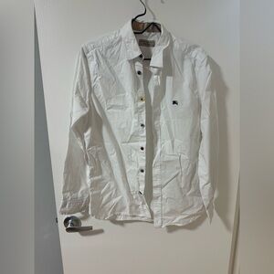 Burberry White Shirt Jacket with Multicolor Buttons Small